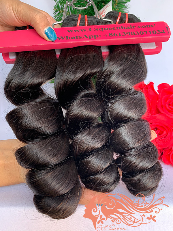 Csqueen 9A Loose Wave 10 Bundles Unprocessed Virgin Human Hair - Click Image to Close